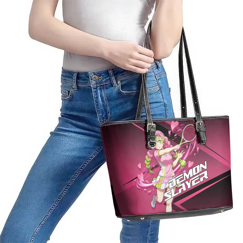 Mitsuri Kanroji Love Volley Leather Tote Bag Sporty Anime Mashup Style