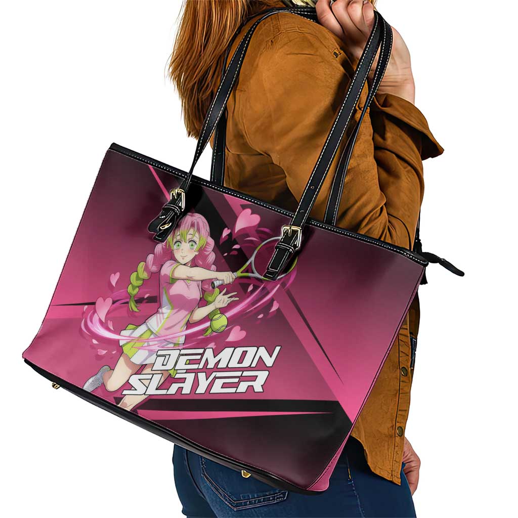 Mitsuri Kanroji Love Volley Leather Tote Bag Sporty Anime Mashup Style