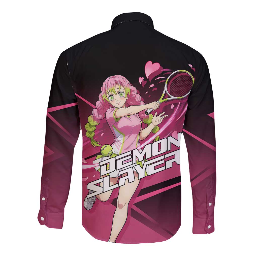 Mitsuri Kanroji Love Volley Long Sleeve Button Shirt Sporty Anime Mashup Style