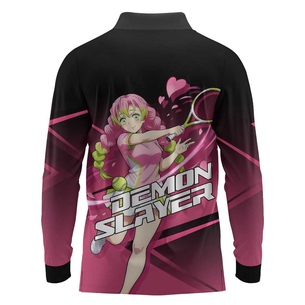 Mitsuri Kanroji Love Volley Long Sleeve Polo Shirt Sporty Anime Mashup Style