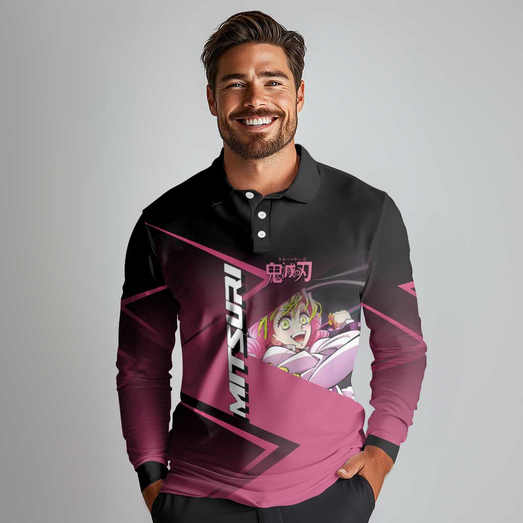 Mitsuri Kanroji Love Volley Long Sleeve Polo Shirt Sporty Anime Mashup Style