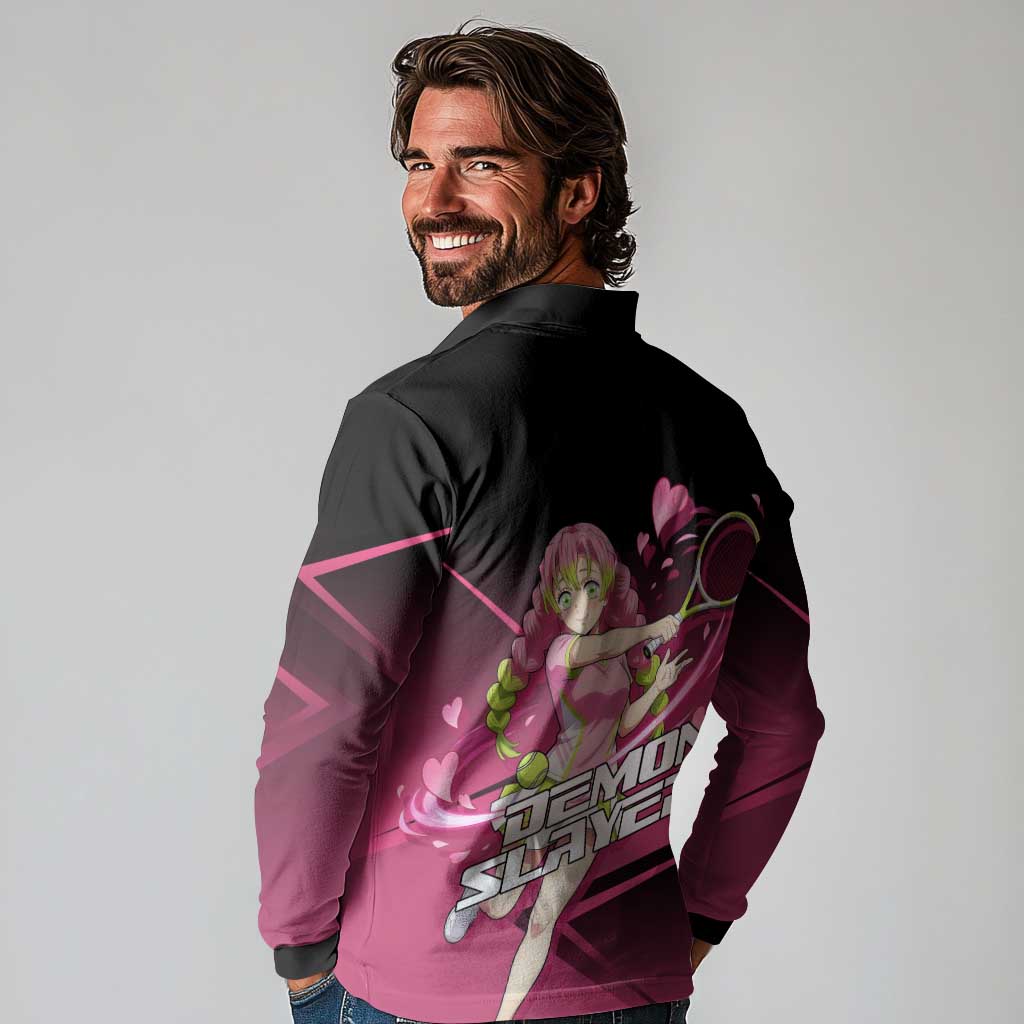 Mitsuri Kanroji Love Volley Long Sleeve Polo Shirt Sporty Anime Mashup Style