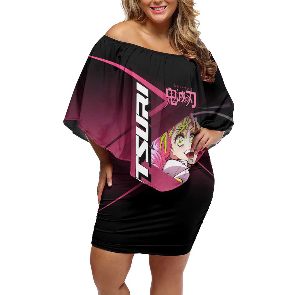 Mitsuri Kanroji Love Volley Off Shoulder Short Dress Sporty Anime Mashup Style