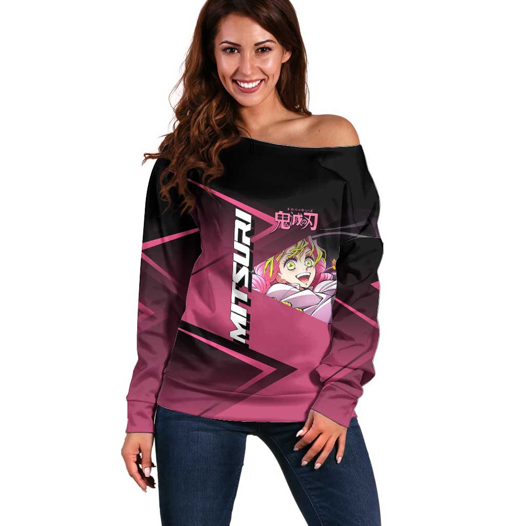 Mitsuri Kanroji Love Volley Off Shoulder Sweater Sporty Anime Mashup Style