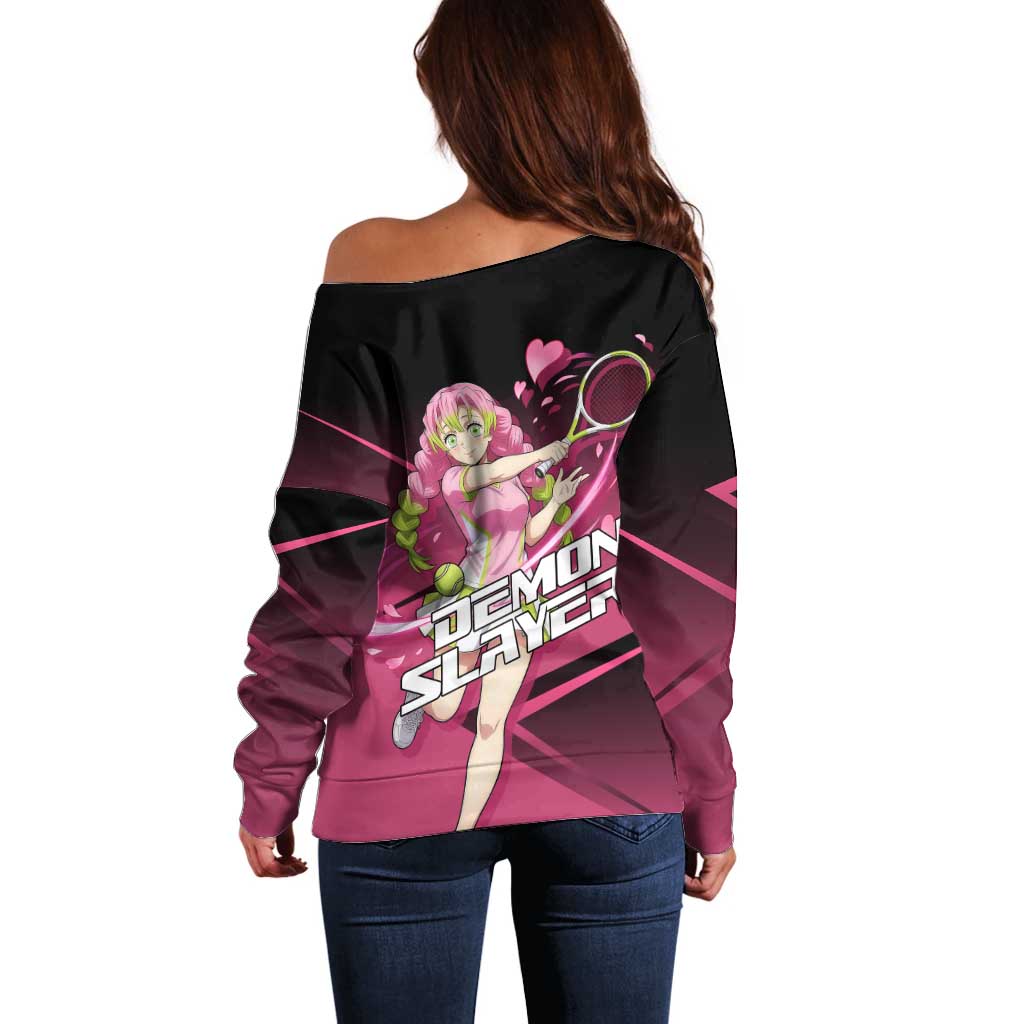Mitsuri Kanroji Love Volley Off Shoulder Sweater Sporty Anime Mashup Style