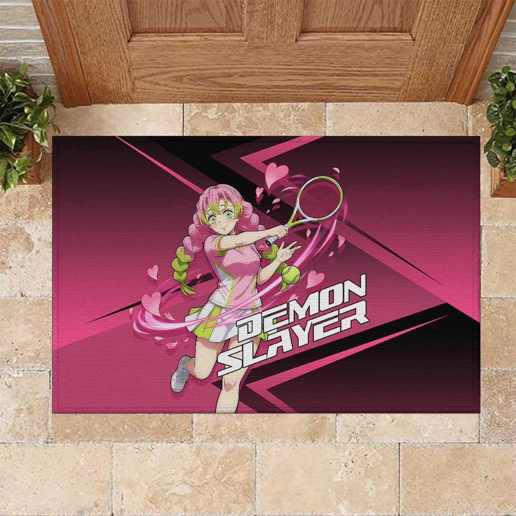 Mitsuri Kanroji Love Volley Rubber Doormat Sporty Anime Mashup Style