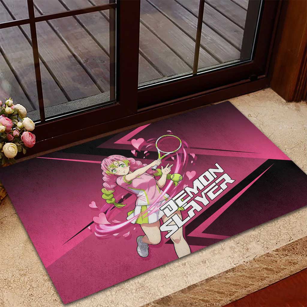 Mitsuri Kanroji Love Volley Rubber Doormat Sporty Anime Mashup Style