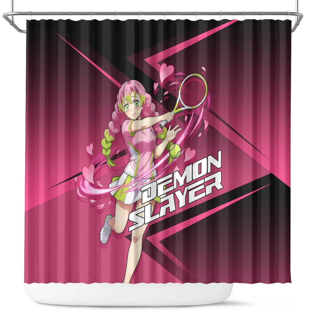 Mitsuri Kanroji Love Volley Shower Curtain Sporty Anime Mashup Style