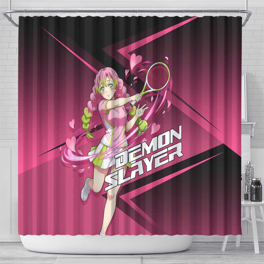 Mitsuri Kanroji Love Volley Shower Curtain Sporty Anime Mashup Style