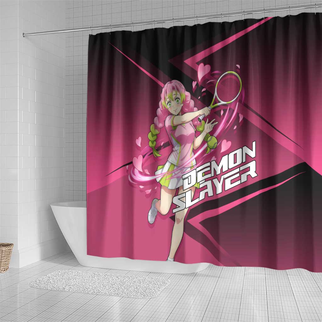Mitsuri Kanroji Love Volley Shower Curtain Sporty Anime Mashup Style