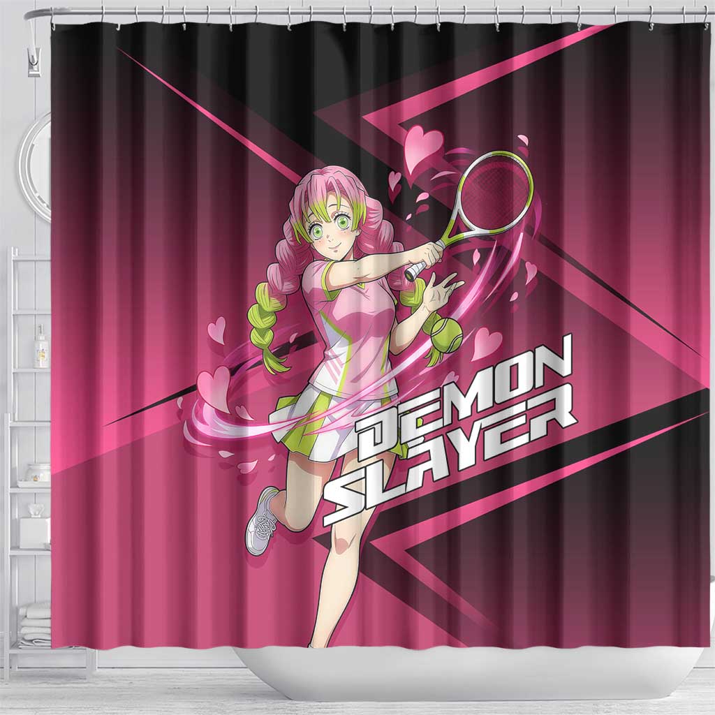 Mitsuri Kanroji Love Volley Shower Curtain Sporty Anime Mashup Style