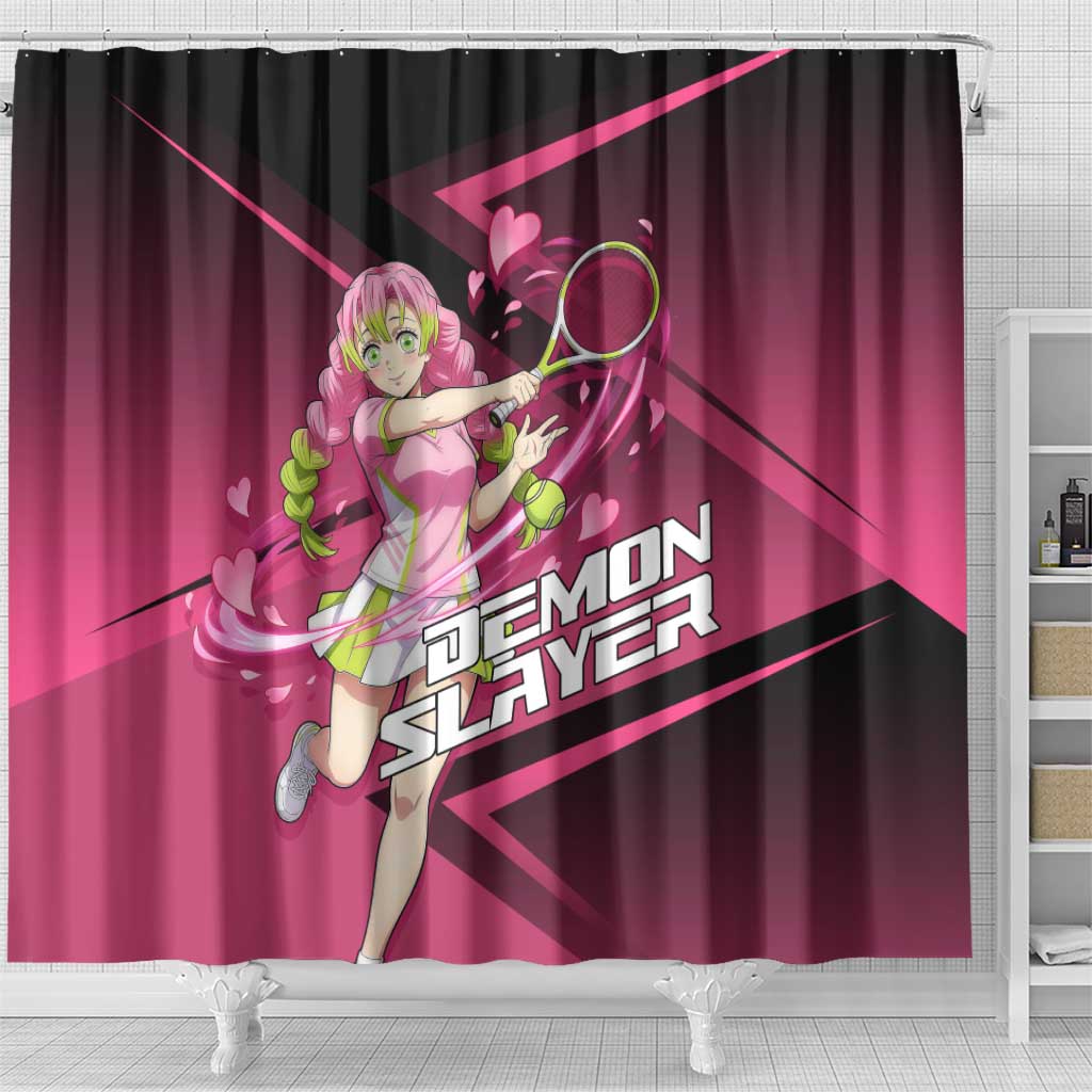 Mitsuri Kanroji Love Volley Shower Curtain Sporty Anime Mashup Style