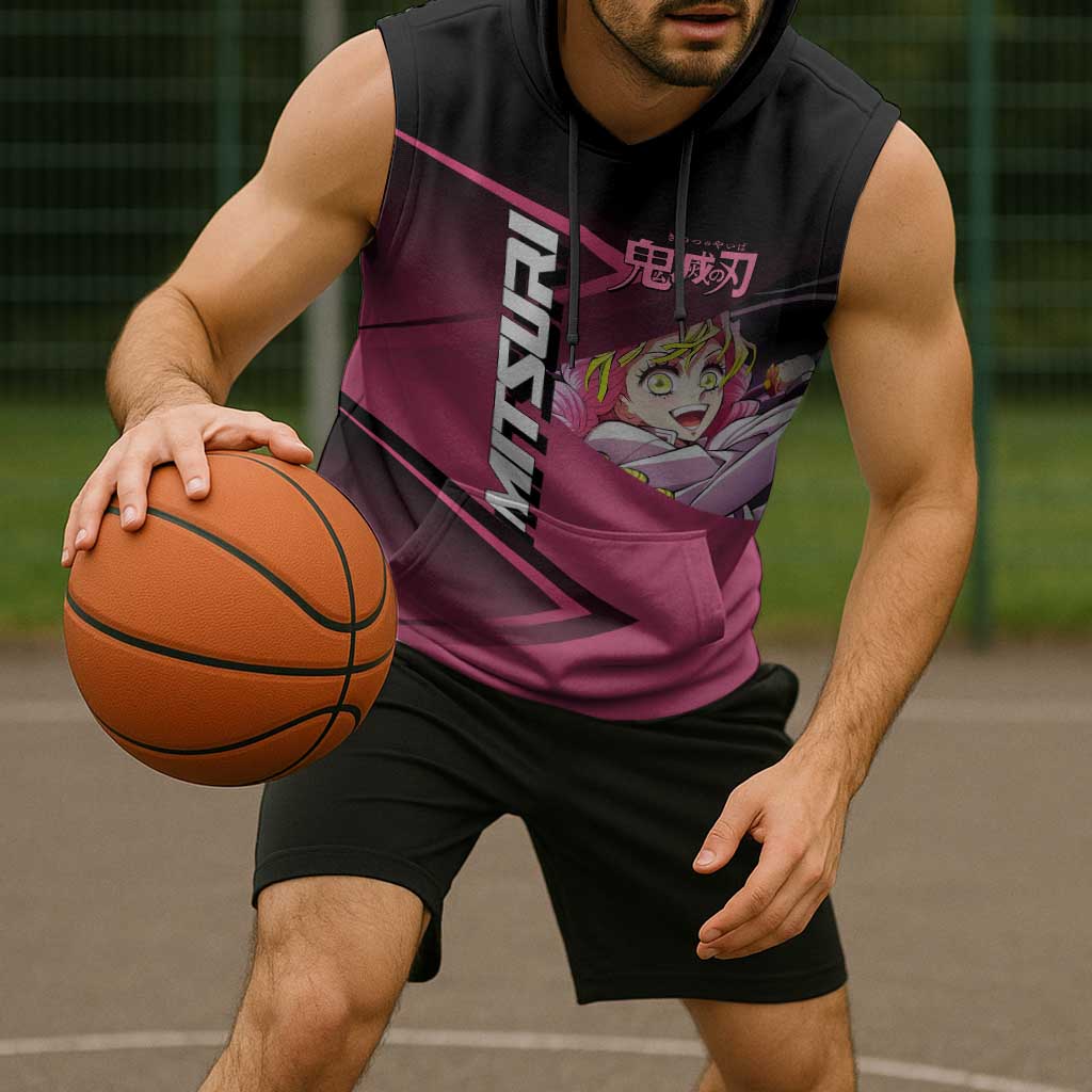 Mitsuri Kanroji Love Volley Sleeveless Hoodie Sporty Anime Mashup Style