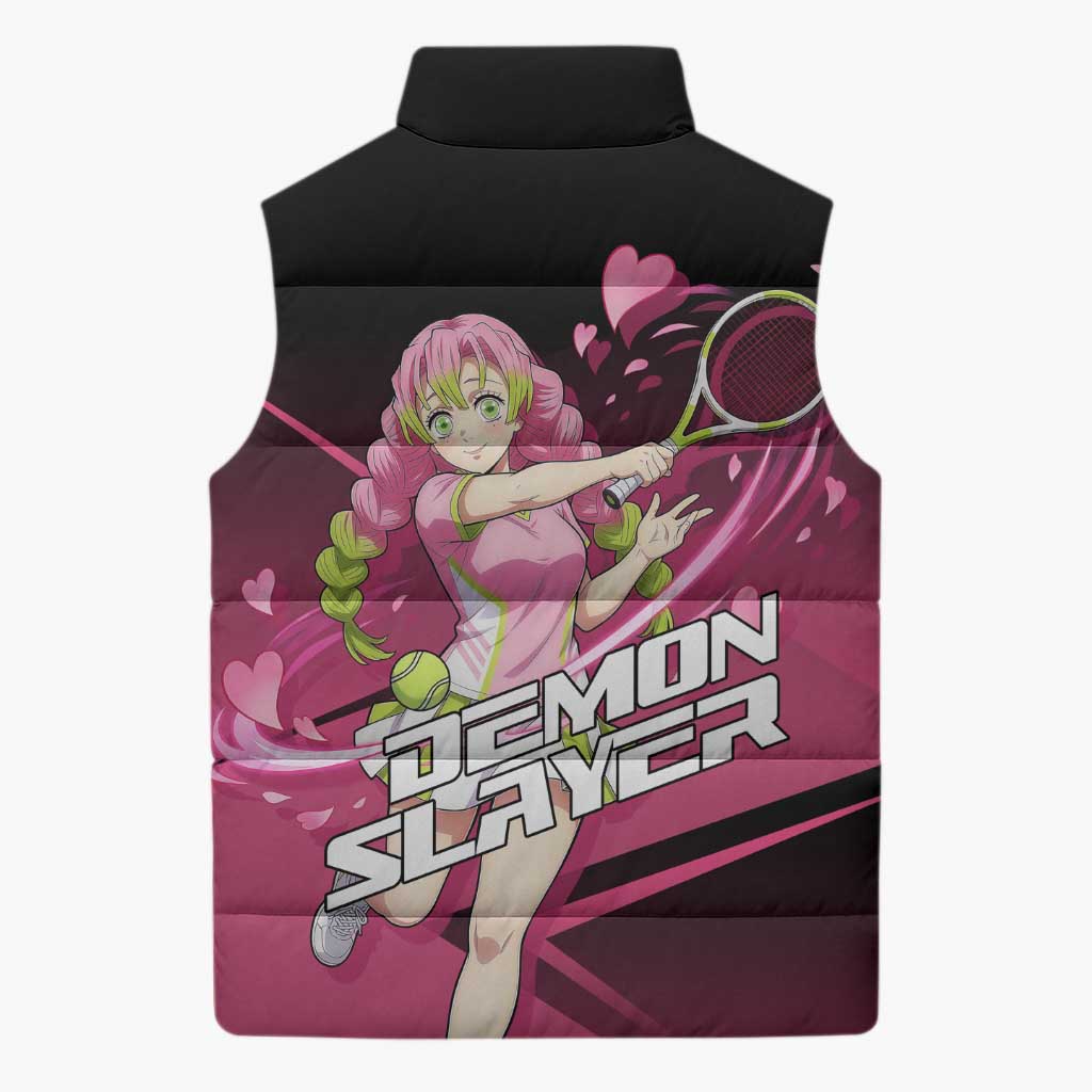 Mitsuri Kanroji Love Volley Sleeveless Puffer Jacket Sporty Anime Mashup Style