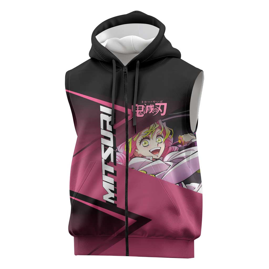 Mitsuri Kanroji Love Volley Sleeveless Zip Hoodie Sporty Anime Mashup Style