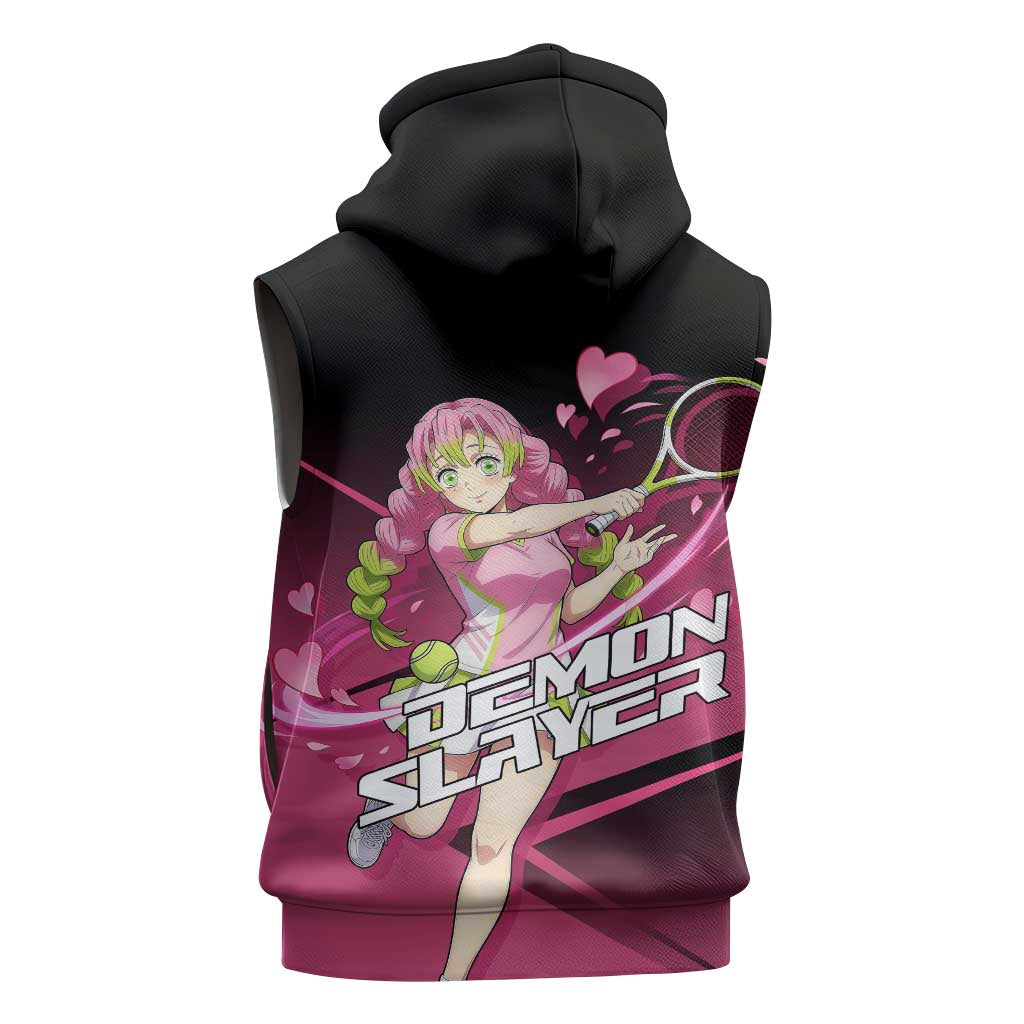 Mitsuri Kanroji Love Volley Sleeveless Zip Hoodie Sporty Anime Mashup Style