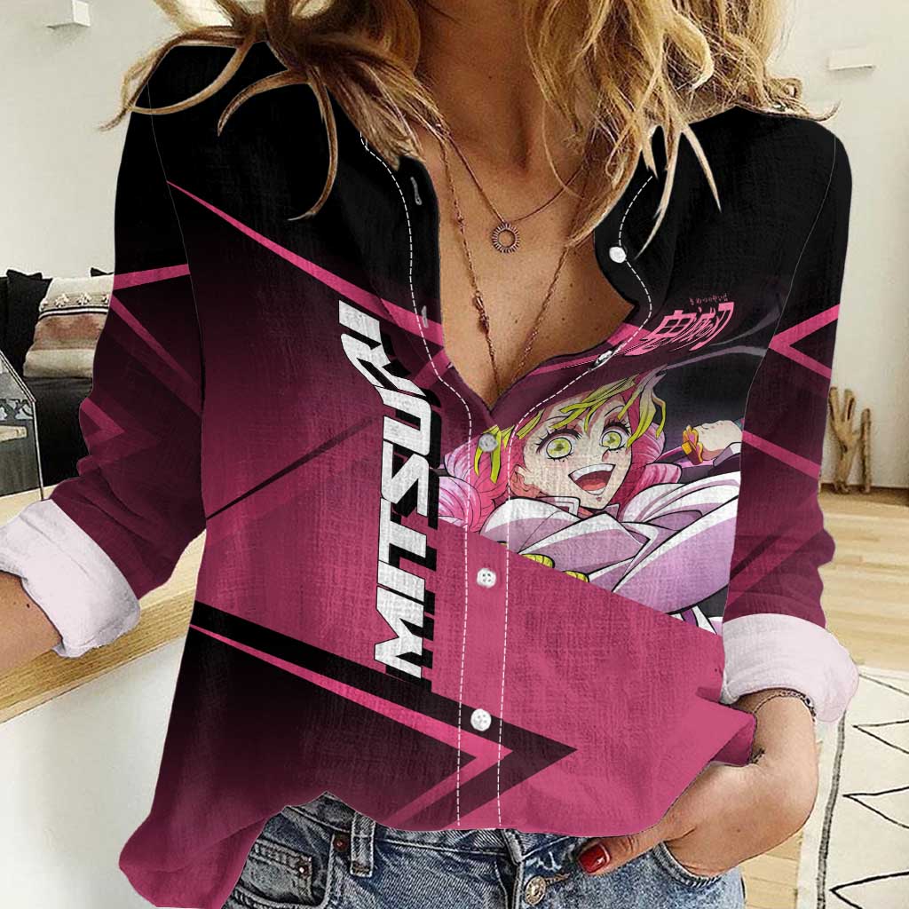 Mitsuri Kanroji Love Volley Women Casual Shirt Sporty Anime Mashup Style