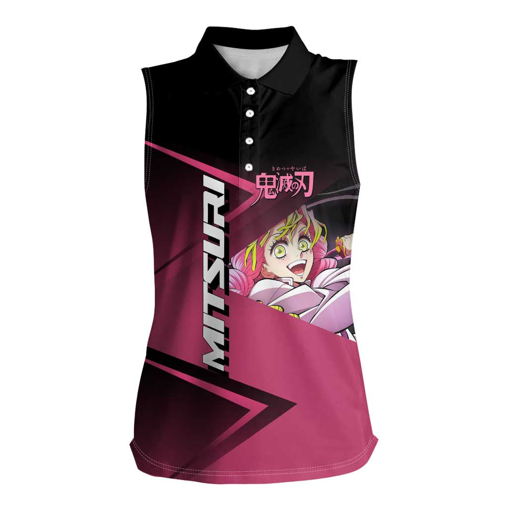 Mitsuri Kanroji Love Volley Women Sleeveless Polo Shirt Sporty Anime Mashup Style