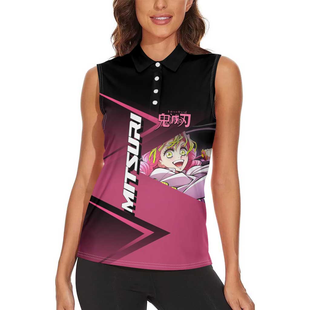 Mitsuri Kanroji Love Volley Women Sleeveless Polo Shirt Sporty Anime Mashup Style