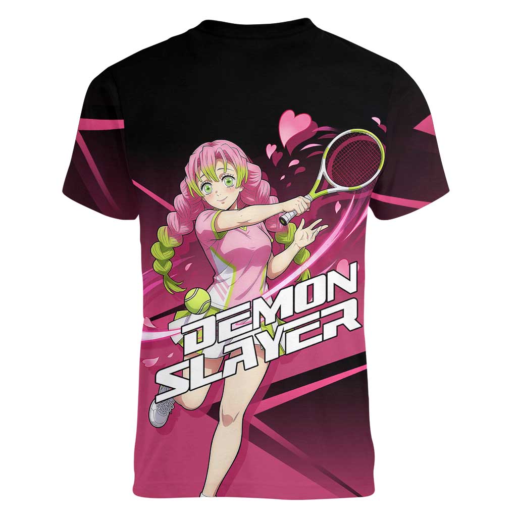 Mitsuri Kanroji Love Volley Women V-Neck T-Shirt Sporty Anime Mashup Style