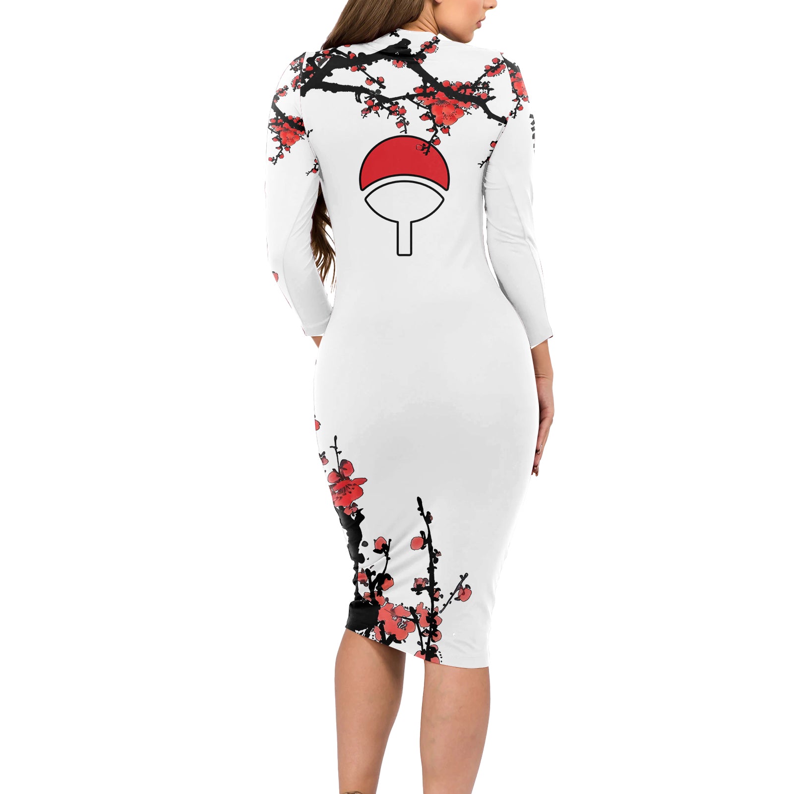 Uchiha Sasuke - Japan Style Anime Long Sleeve Bodycon Dress