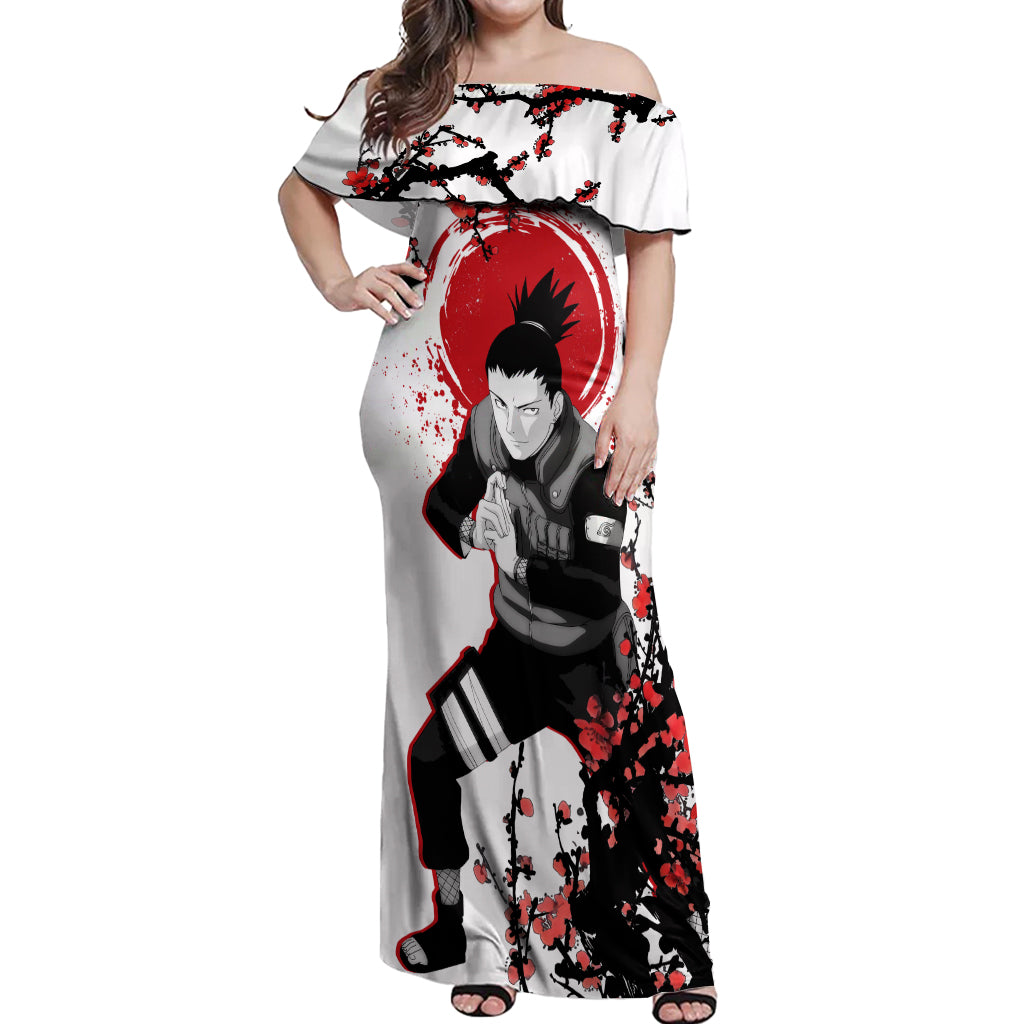 Shikamaru - Japan Style Anime Off Shoulder Maxi Dress