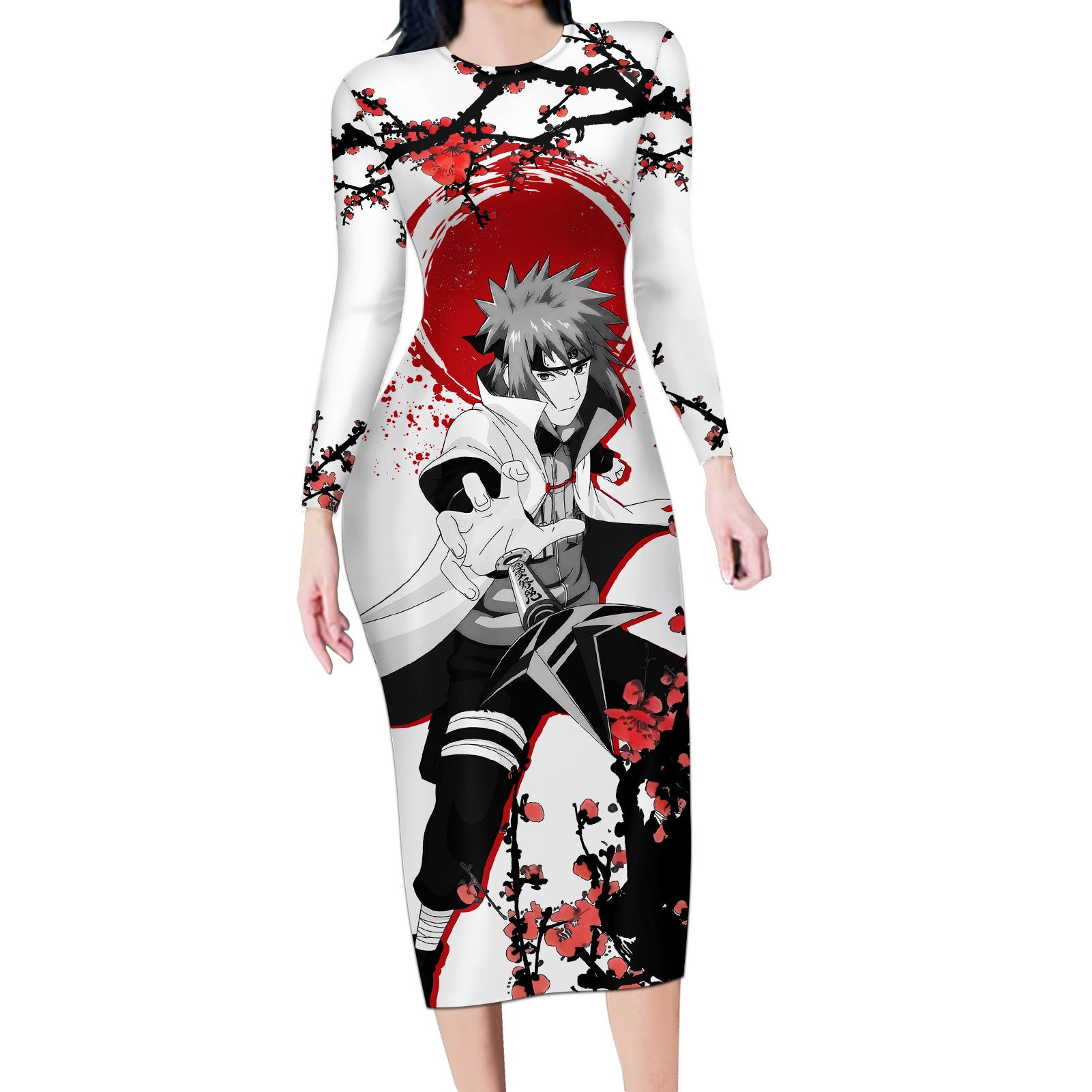 Minato Namikaze - Japan Style Anime Long Sleeve Bodycon Dress