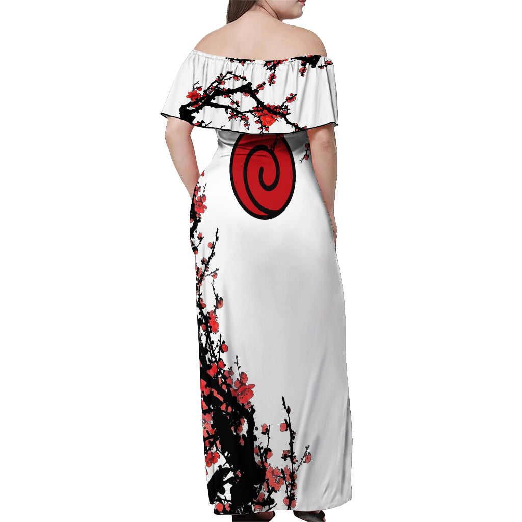 Minato Namikaze - Japan Style Anime Off Shoulder Maxi Dress