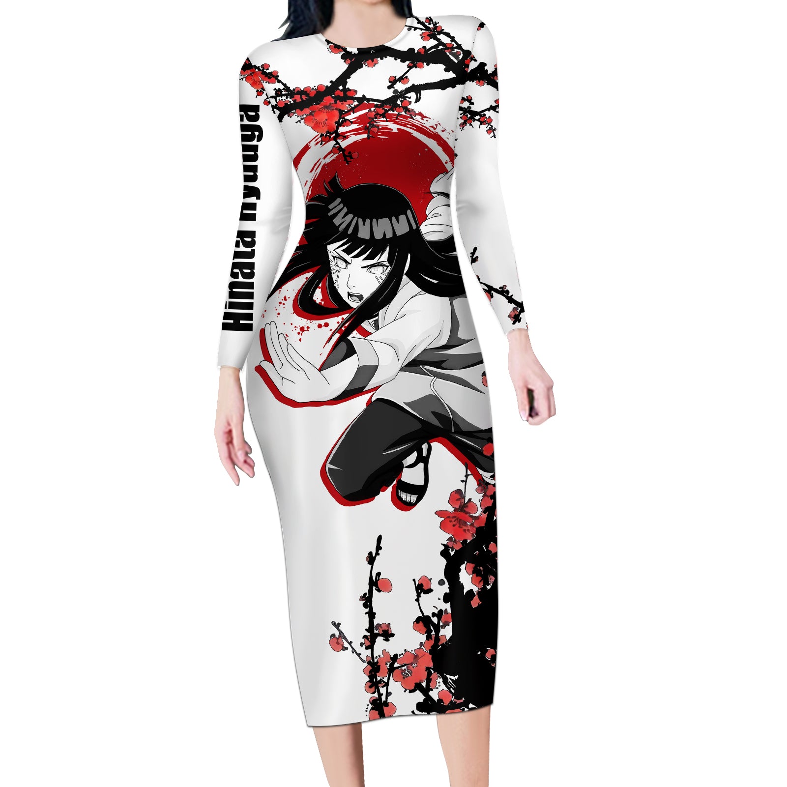 Hinata Hyuuga - Japan Style Anime Long Sleeve Bodycon Dress