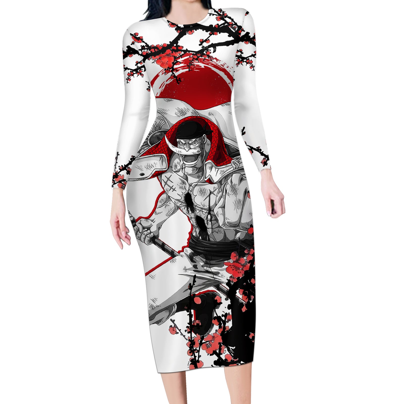Whitebeard Pirates - Japan Style Anime Long Sleeve Bodycon Dress