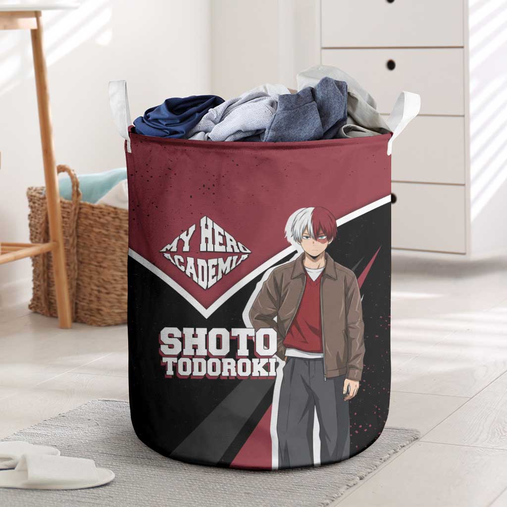 Shoto Todoroki My Hero Academia Laundry Basket Anime Grunge Splatter Graphic Style