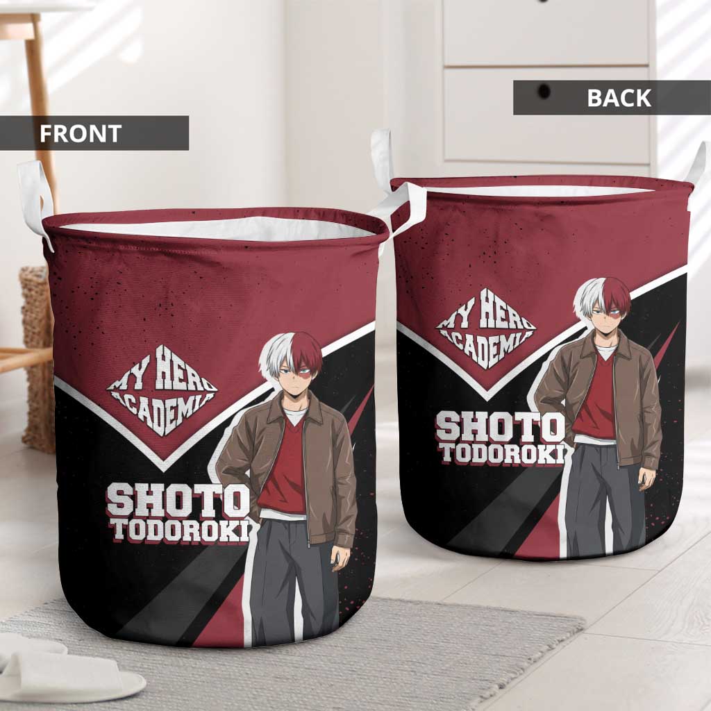 Shoto Todoroki My Hero Academia Laundry Basket Anime Grunge Splatter Graphic Style
