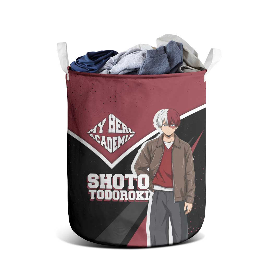 Shoto Todoroki My Hero Academia Laundry Basket Anime Grunge Splatter Graphic Style