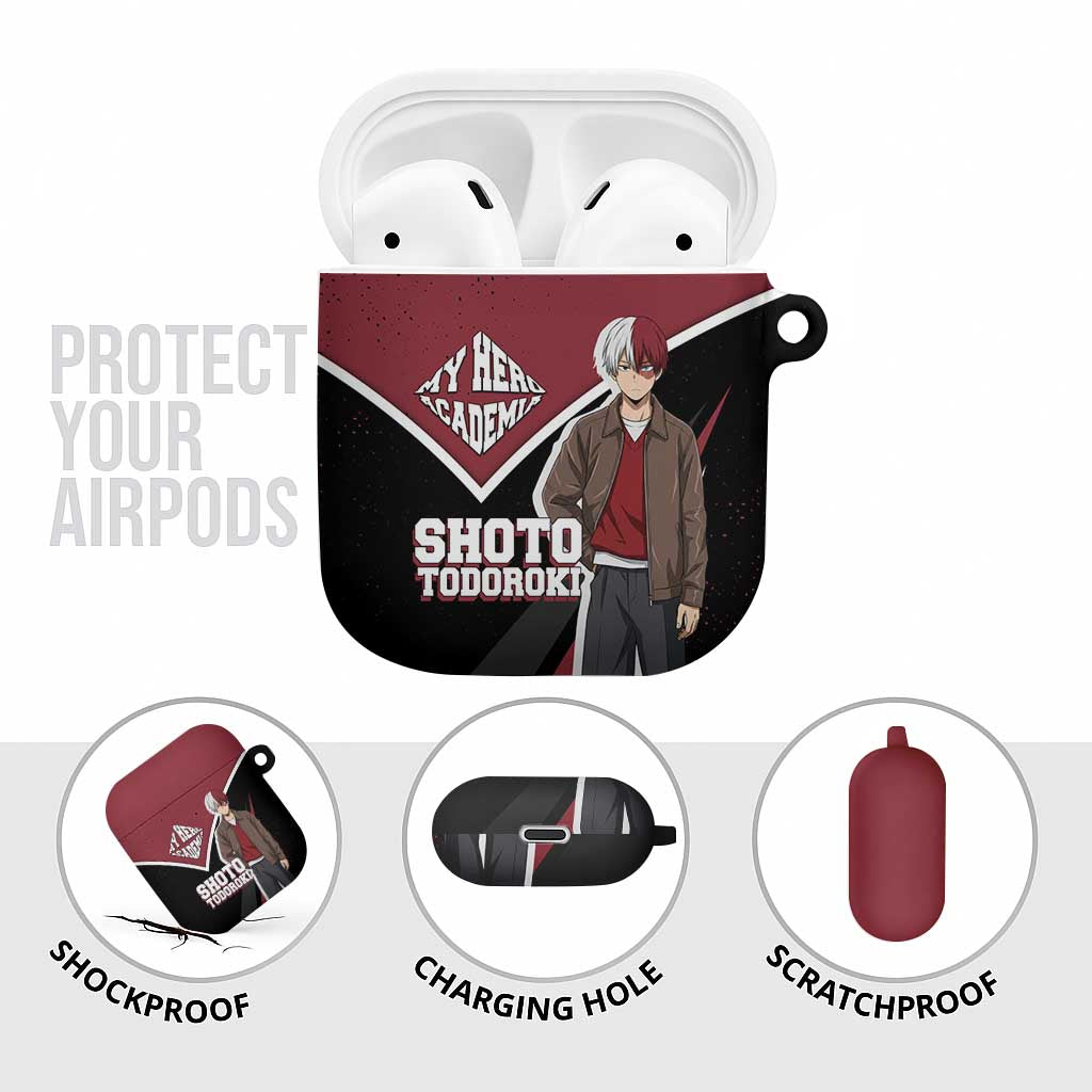 Shoto Todoroki My Hero Academia AirPods Case Anime Grunge Splatter Graphic Style