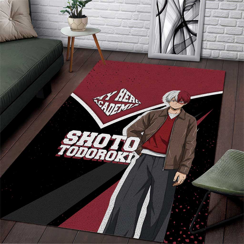 Shoto Todoroki My Hero Academia Area Rug Anime Grunge Splatter Graphic Style