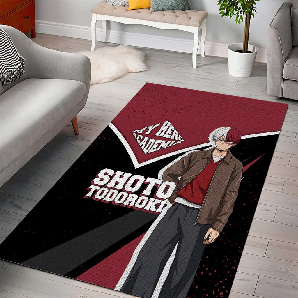 Shoto Todoroki My Hero Academia Area Rug Anime Grunge Splatter Graphic Style