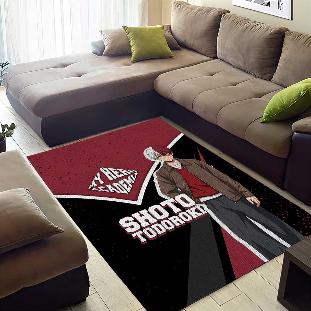Shoto Todoroki My Hero Academia Area Rug Anime Grunge Splatter Graphic Style