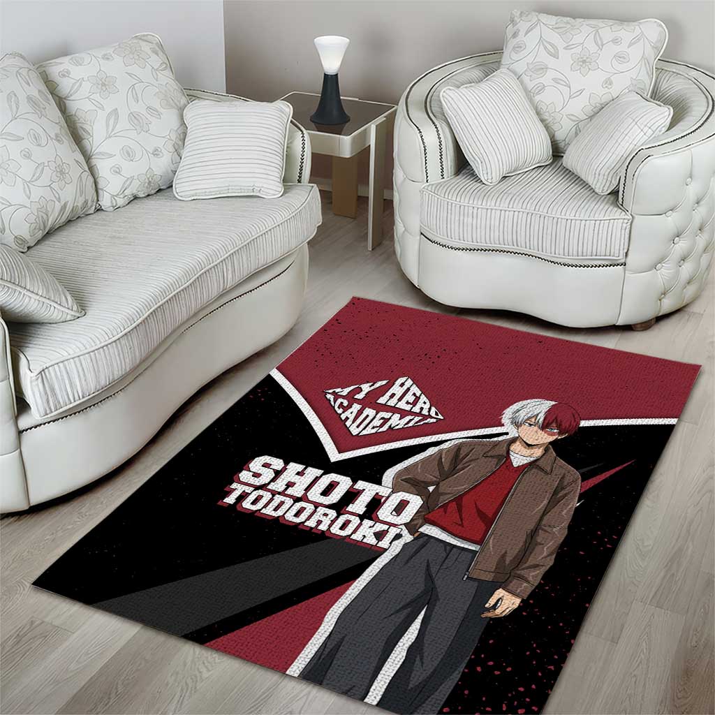 Shoto Todoroki My Hero Academia Area Rug Anime Grunge Splatter Graphic Style