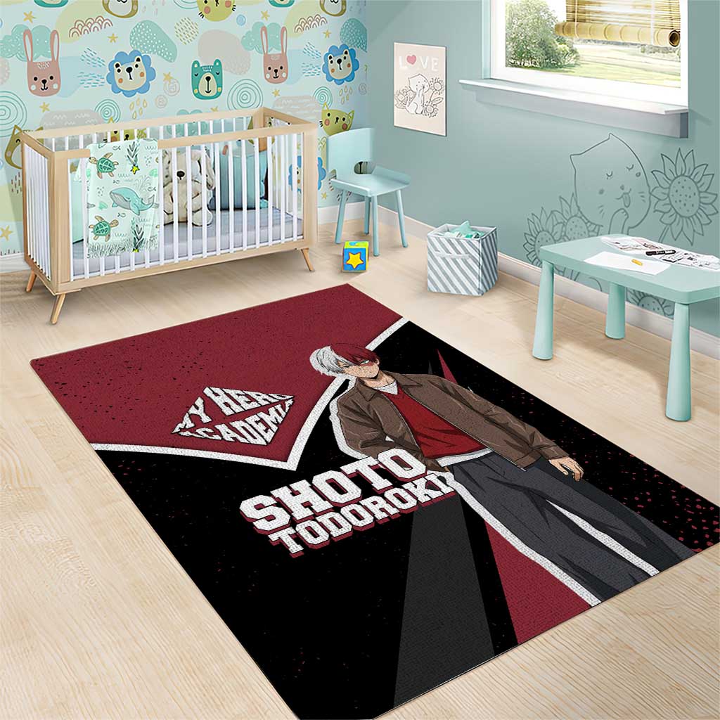 Shoto Todoroki My Hero Academia Area Rug Anime Grunge Splatter Graphic Style