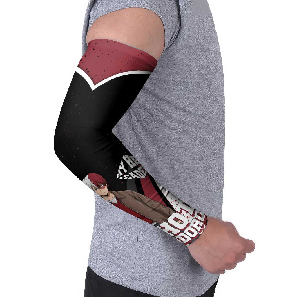 Shoto Todoroki My Hero Academia Arm Sleeves Anime Grunge Splatter Graphic Style
