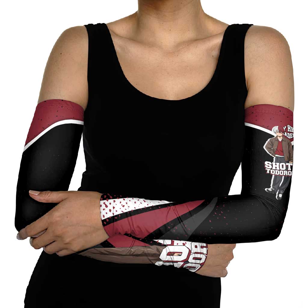 Shoto Todoroki My Hero Academia Arm Sleeves Anime Grunge Splatter Graphic Style