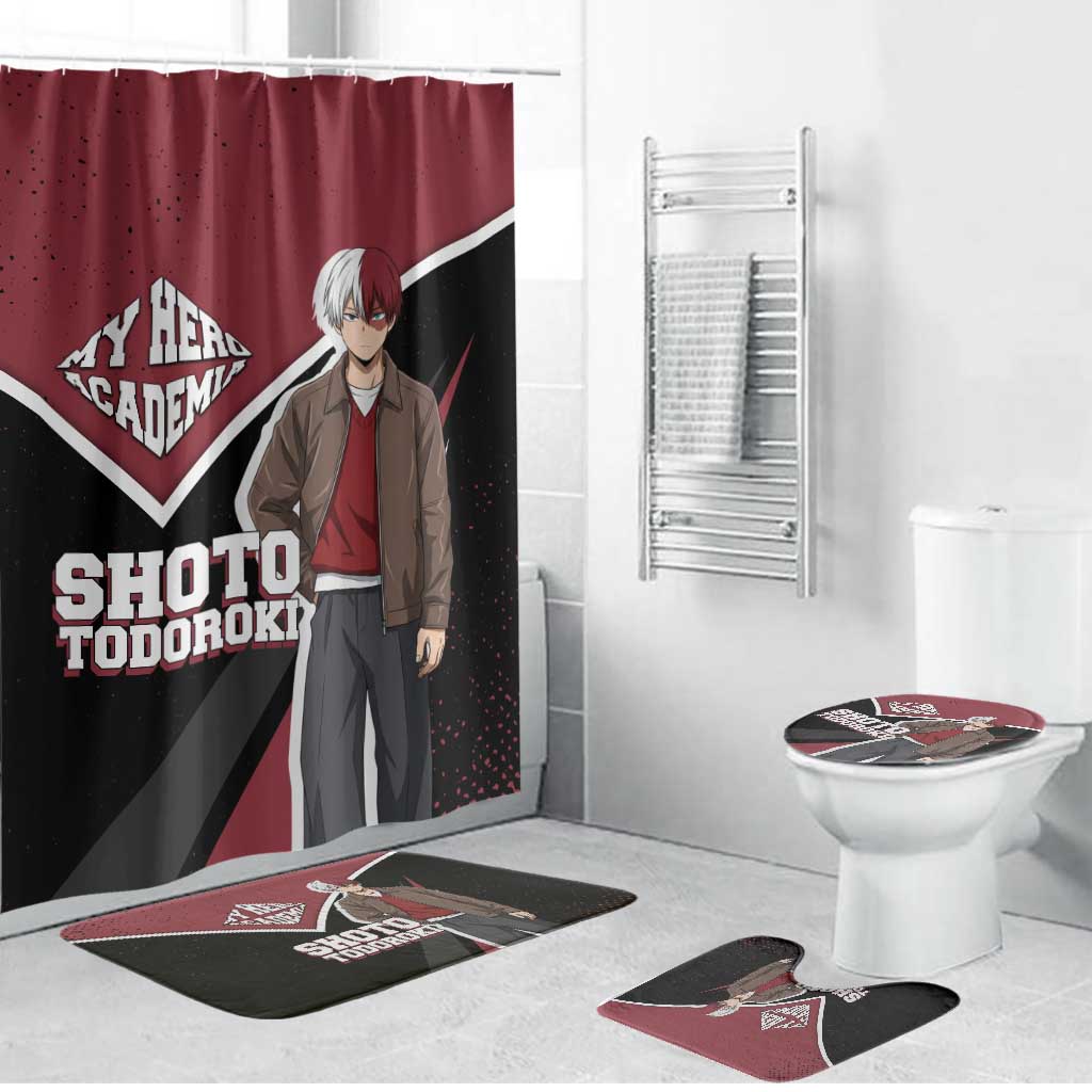 Shoto Todoroki My Hero Academia Bathroom Set Anime Grunge Splatter Graphic Style