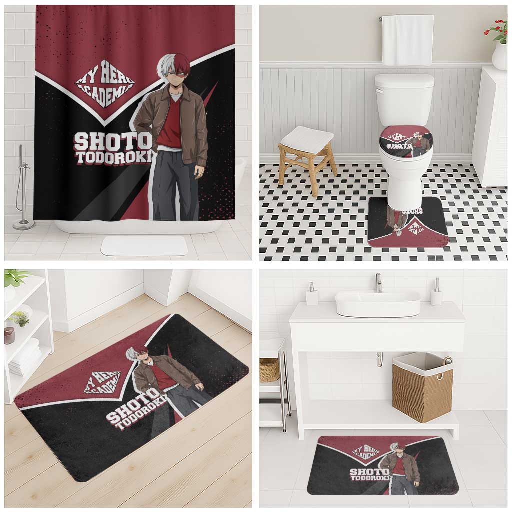 Shoto Todoroki My Hero Academia Bathroom Set Anime Grunge Splatter Graphic Style
