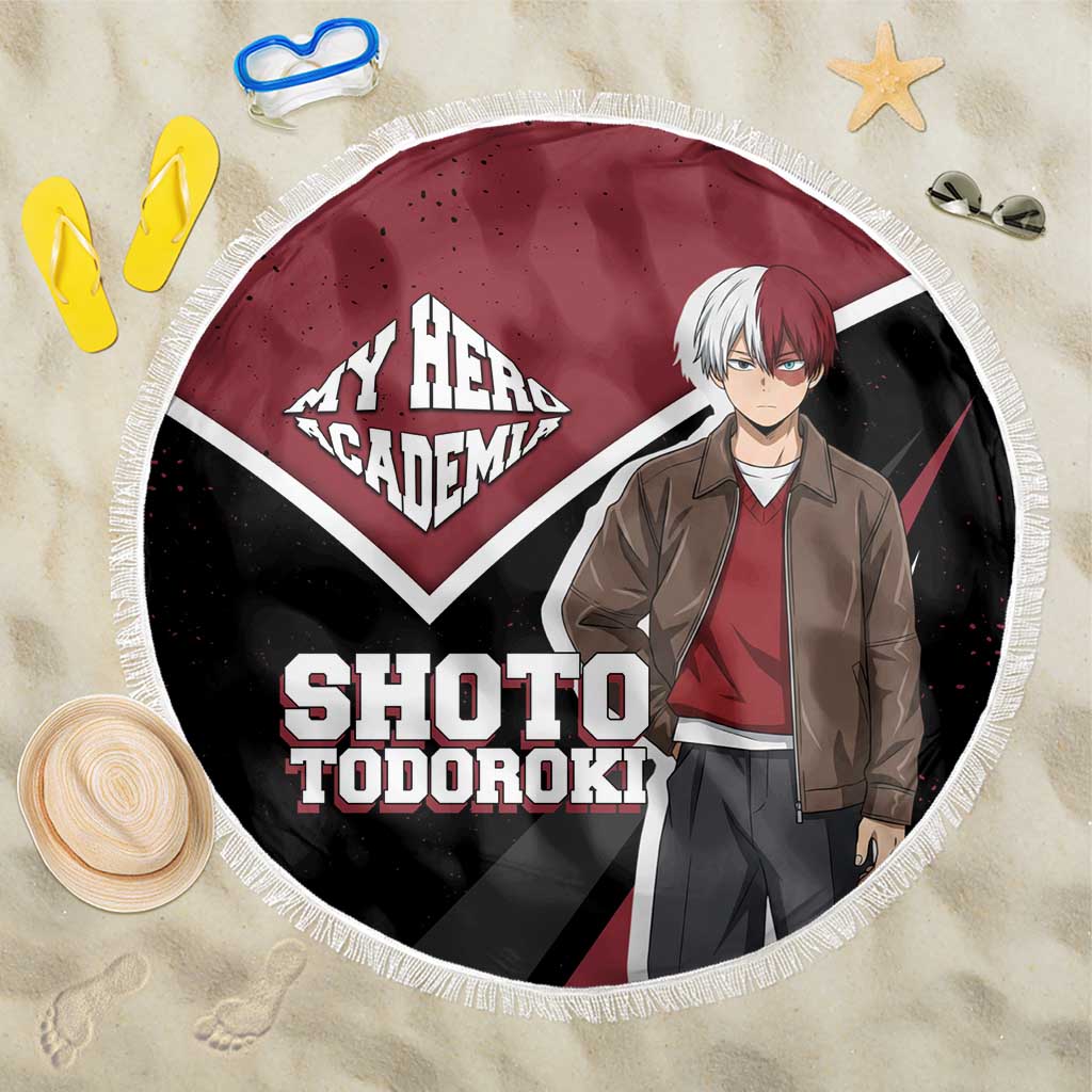 Shoto Todoroki My Hero Academia Beach Blanket Anime Grunge Splatter Graphic Style
