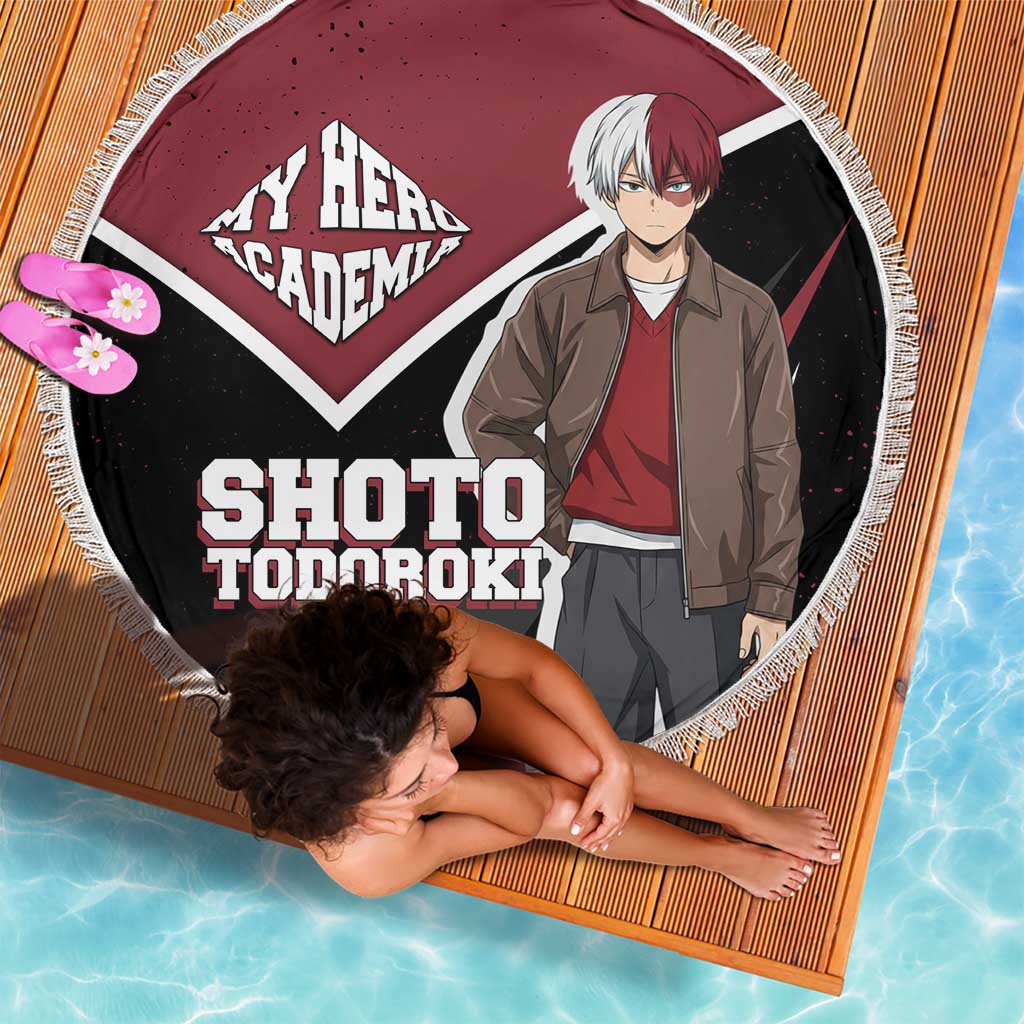Shoto Todoroki My Hero Academia Beach Blanket Anime Grunge Splatter Graphic Style