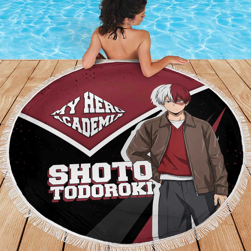 Shoto Todoroki My Hero Academia Beach Blanket Anime Grunge Splatter Graphic Style