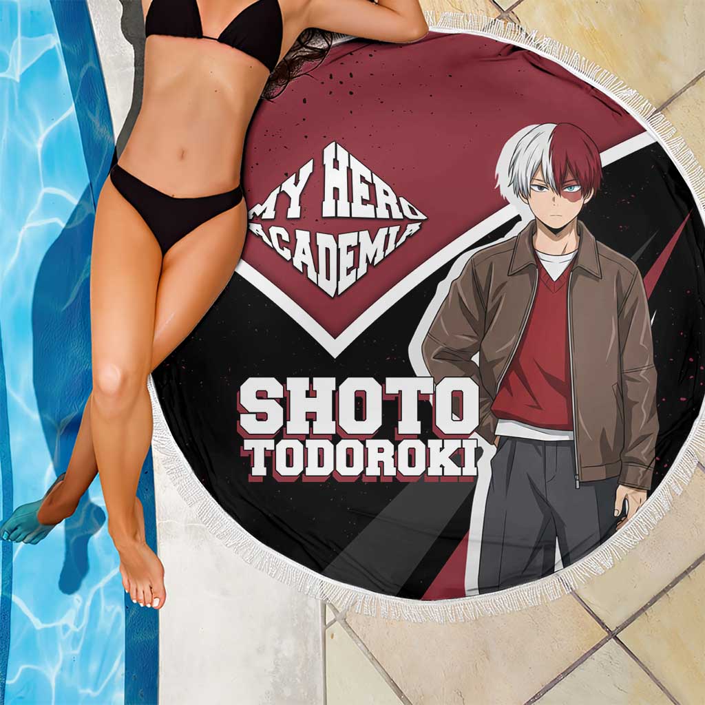 Shoto Todoroki My Hero Academia Beach Blanket Anime Grunge Splatter Graphic Style