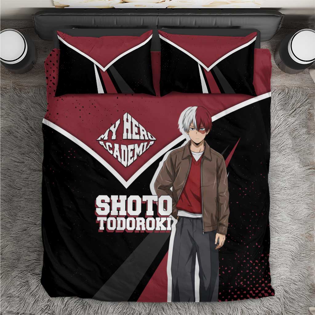 Shoto Todoroki My Hero Academia Bedding Set Anime Grunge Splatter Graphic Style
