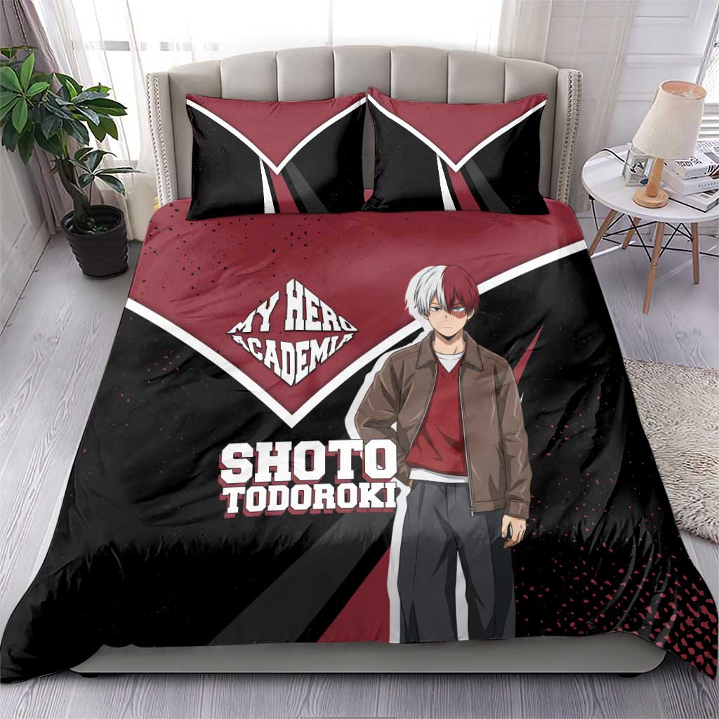 Shoto Todoroki My Hero Academia Bedding Set Anime Grunge Splatter Graphic Style