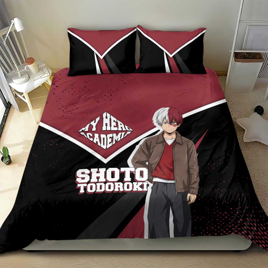 Shoto Todoroki My Hero Academia Bedding Set Anime Grunge Splatter Graphic Style